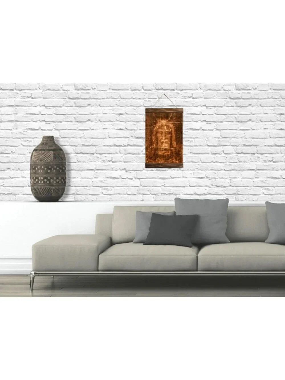 Framed Jesus Christ Shroud of Turin Canvas Art - Spiritual Wall Decor 11.8x15.7